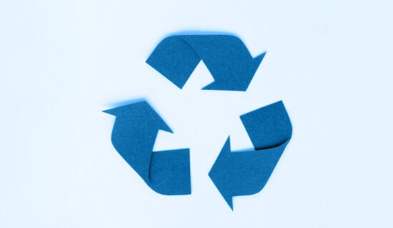 Paper craft design of recycle icon